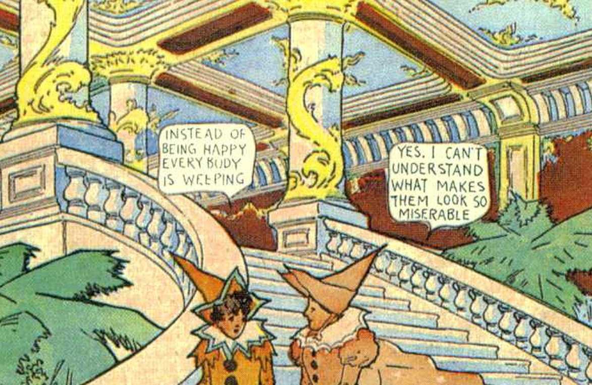 A panel from Little Nemo in Slumberland (1906) with its original English speech bubbles